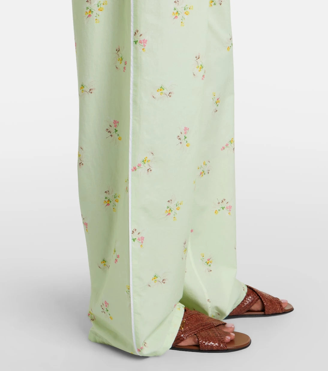 Prada - Floral cotton wide-leg pants