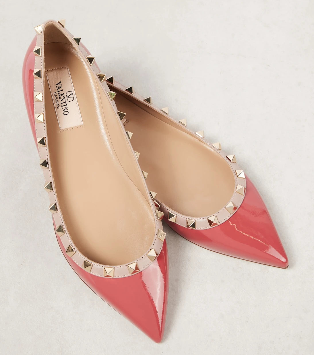 Valentino Garavani - Rockstud patent leather ballet flats