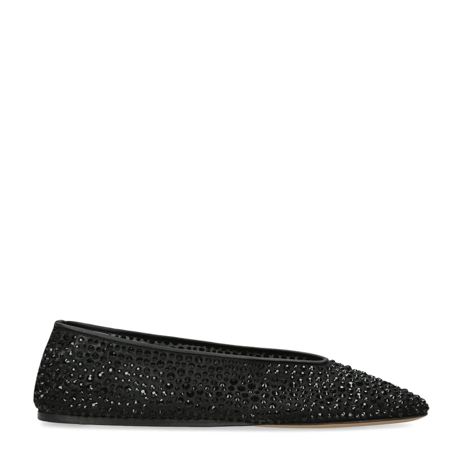 Le Monde Beryl Black Crystal-Embellished Luna Flats