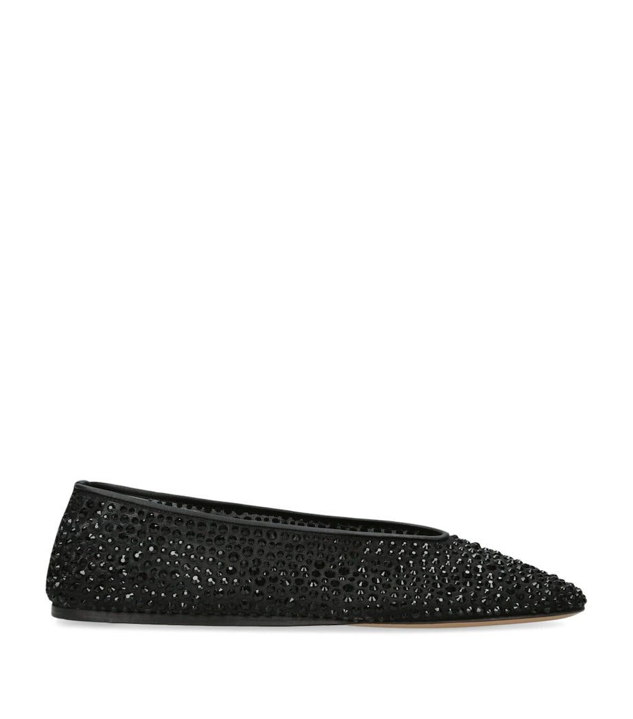 Le Monde Beryl Black Crystal-Embellished Luna Flats