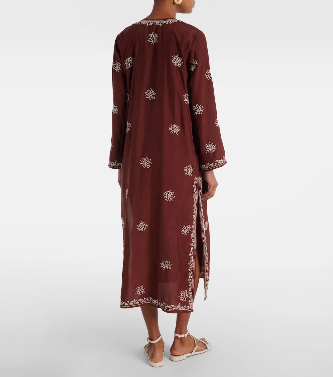 Juliet Dunn - Floral embroidered silk tunic