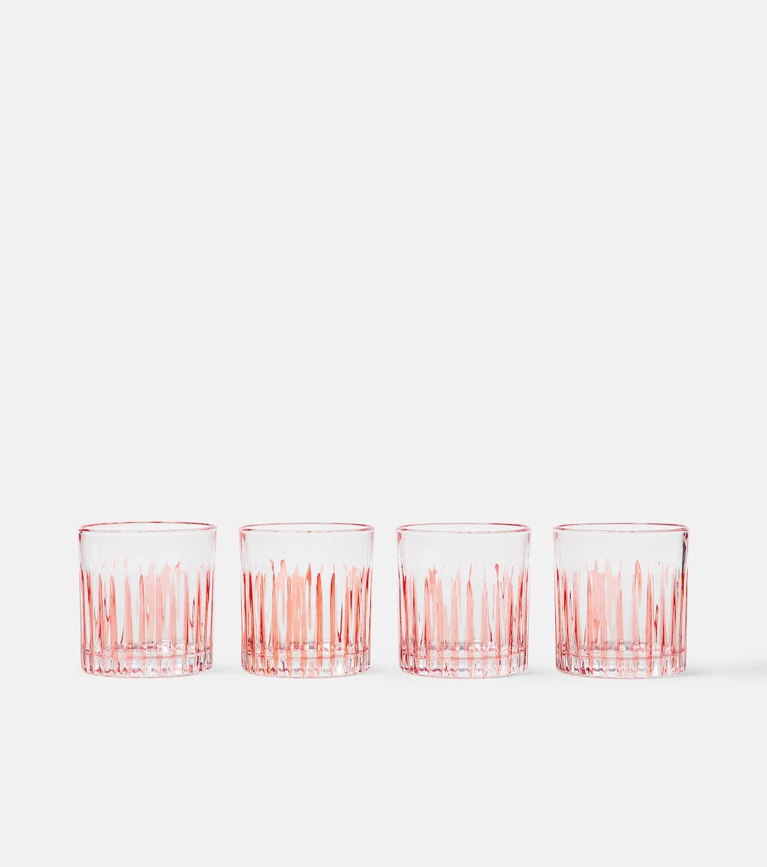 Les-Ottomans - Set of 4 striped crystal tumblers