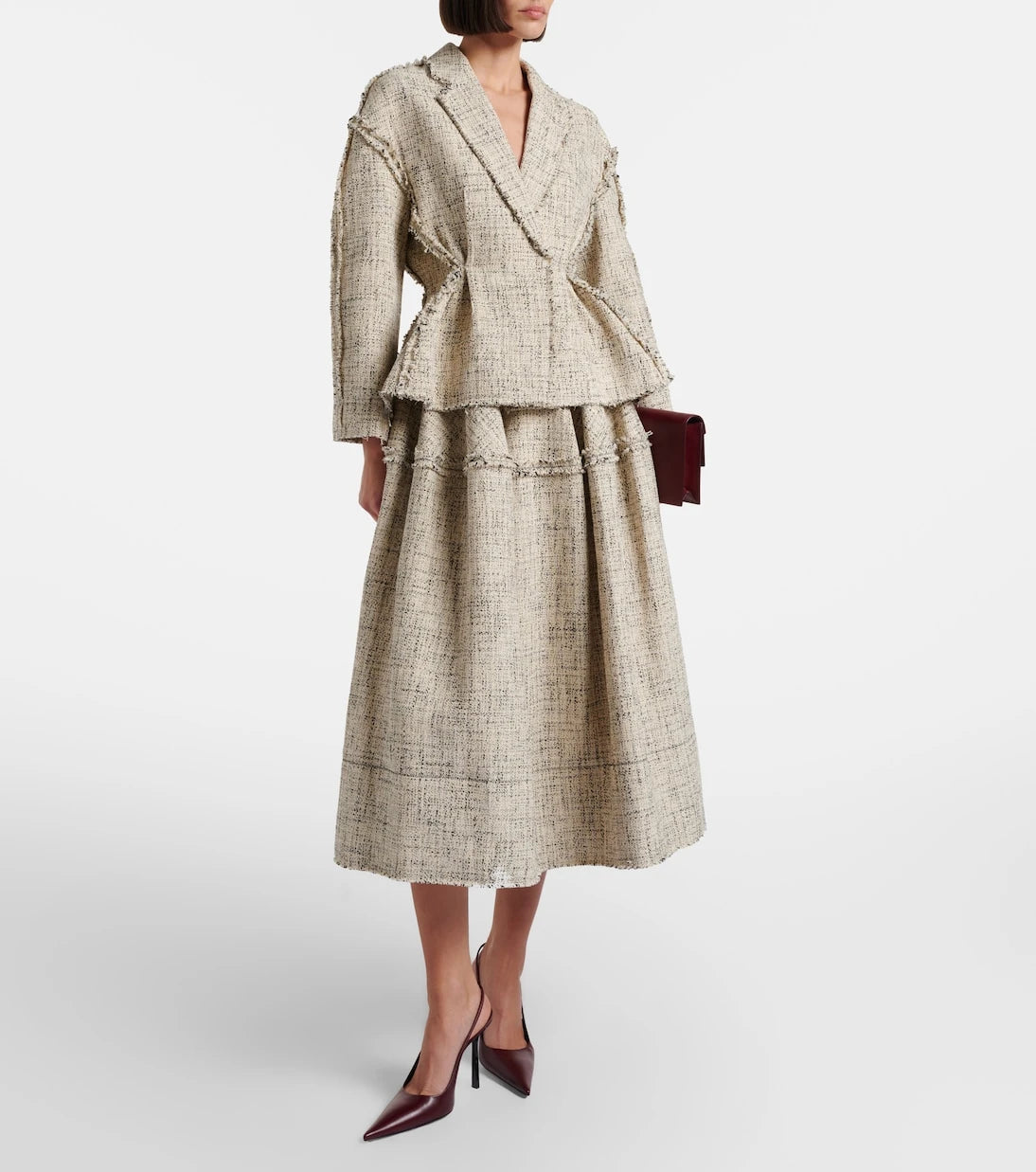 Erdem - Cotton-blend tweed peplum jacket