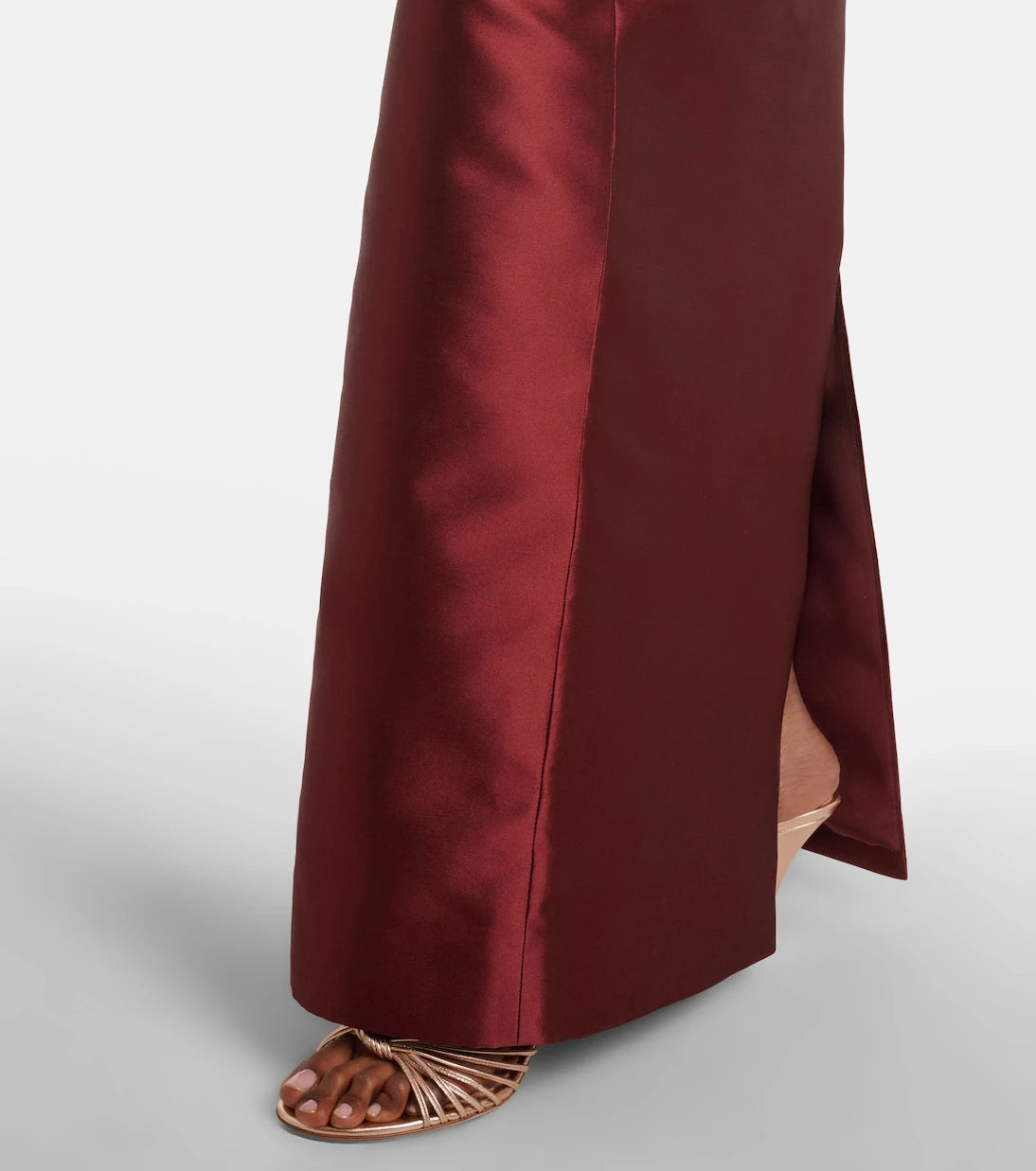 Erdem - Floral-appliqué satin gown