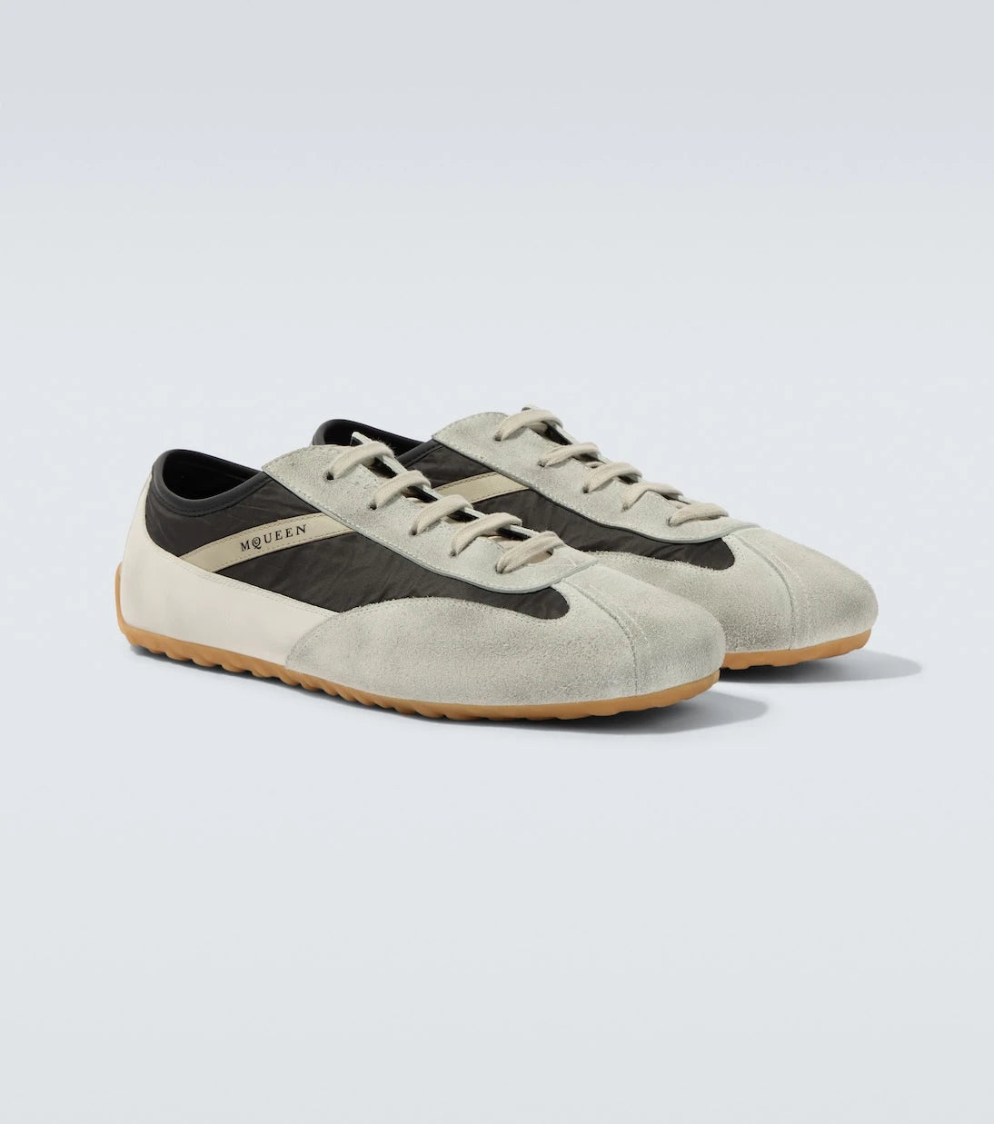 McQueen - Boxe suede-trimmed sneakers