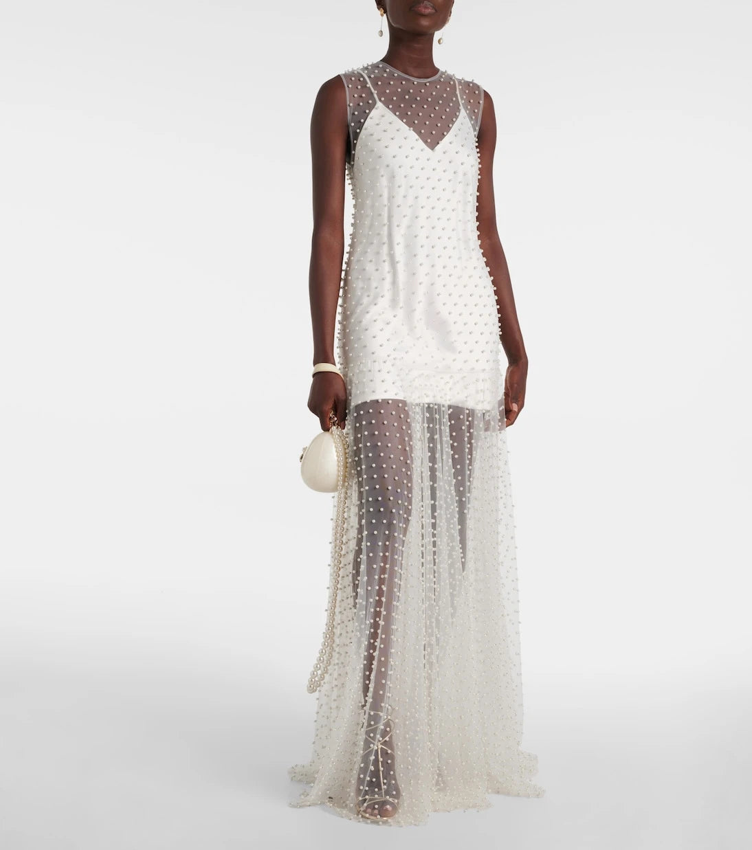 Norma Kamali - Embellished mesh gown