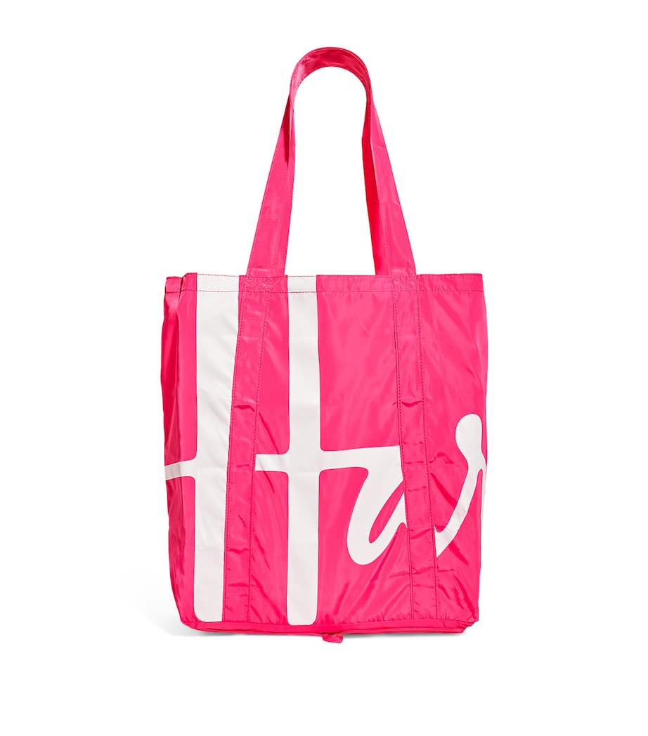 Pink Logo Pocket Shopper Bag