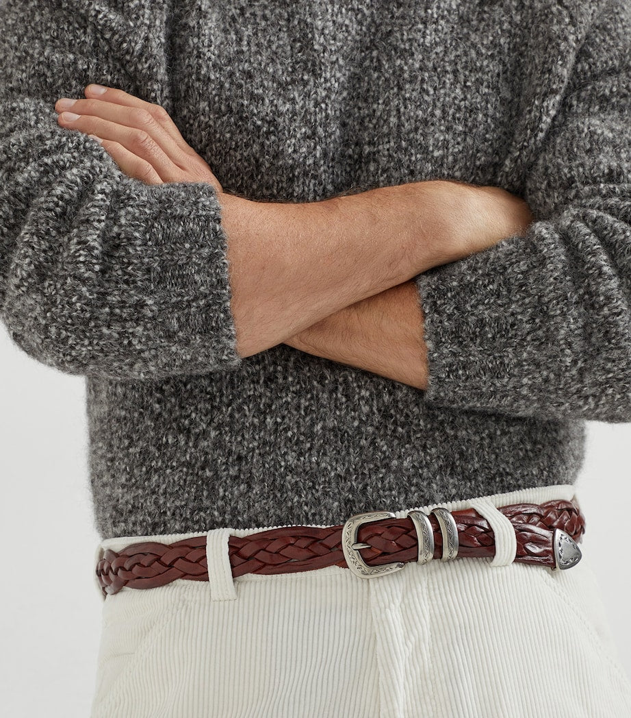 Brunello Cucinelli Leather Woven Belt