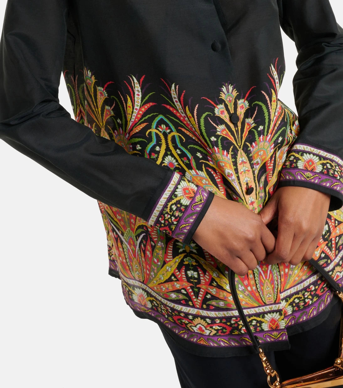 Etro - Printed cotton and silk shirt