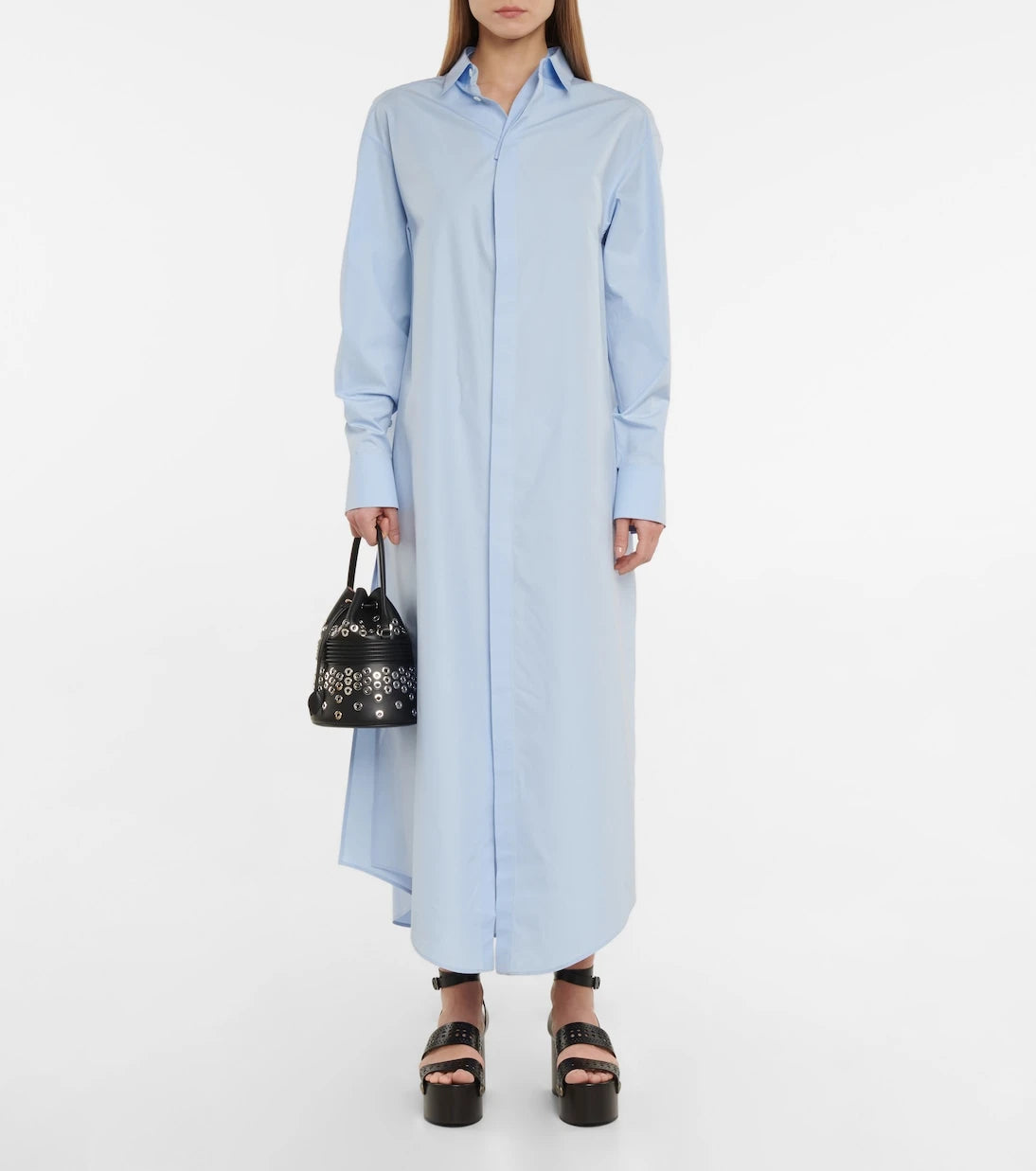 Alaïa - Cutout cotton poplin shirt dress