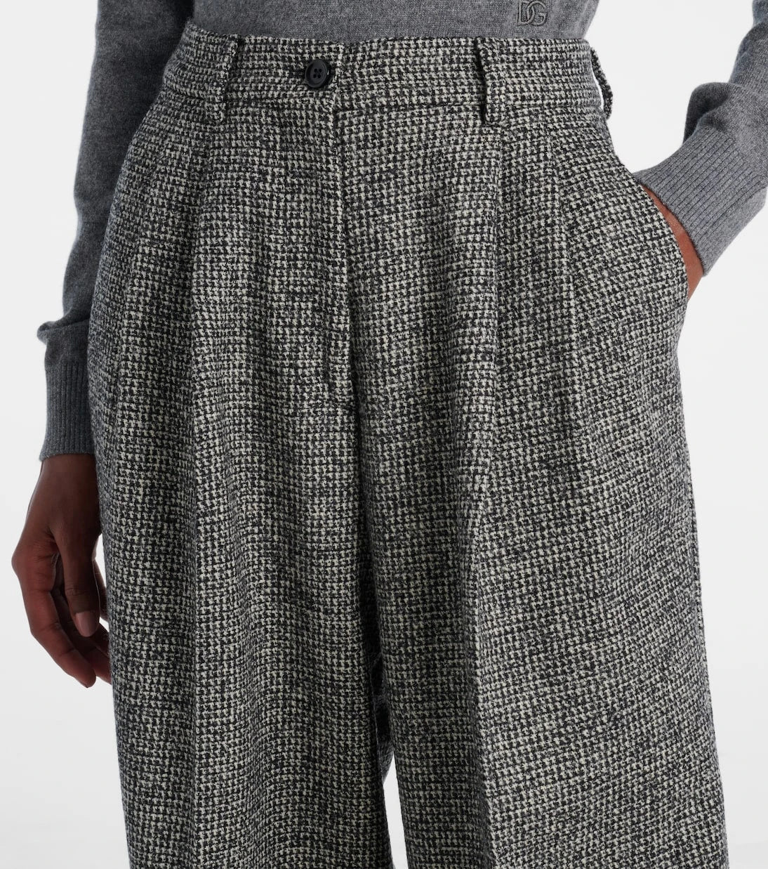 Dolce&Gabbana - Pleated wool-blend wide-leg pants