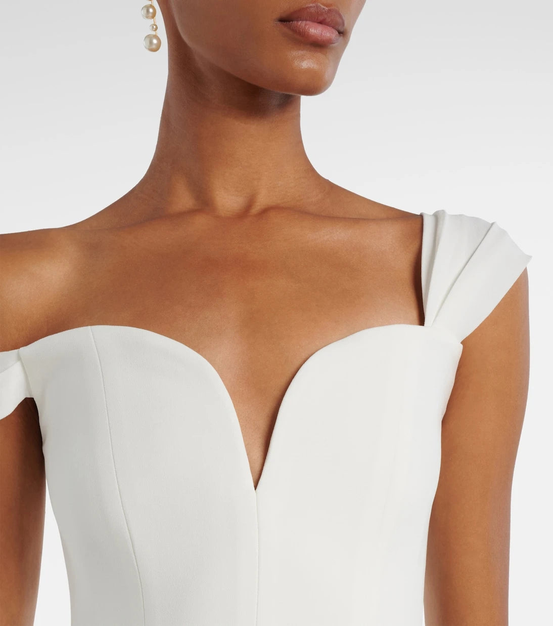 Alex Perry - Bridal draped off-shoulder crêpe corset gown