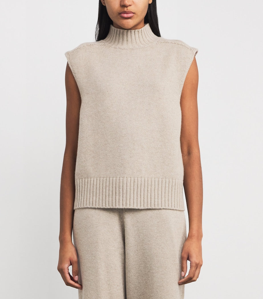 Cashmere Sleeveless Sweater DARK MEDIUM DYED