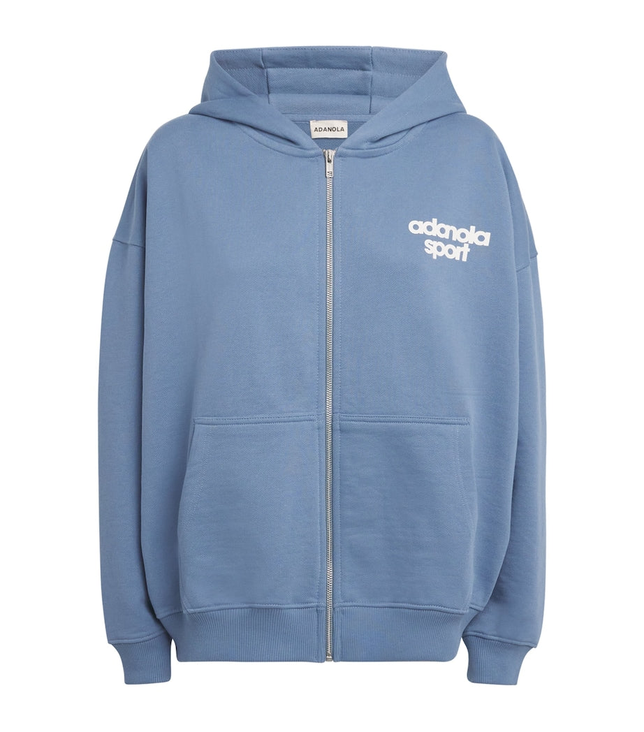 Adanola Multi Organic Cotton Bold Logo Zip-Up Hoodie