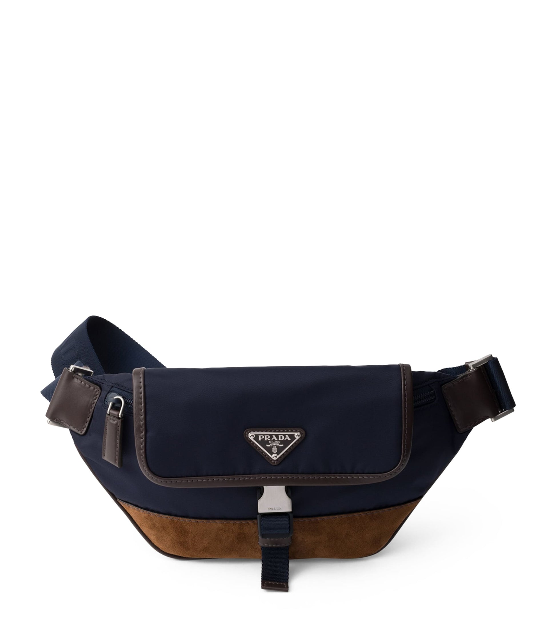 Small Re-Nylon and Leather Cross-Body Bag