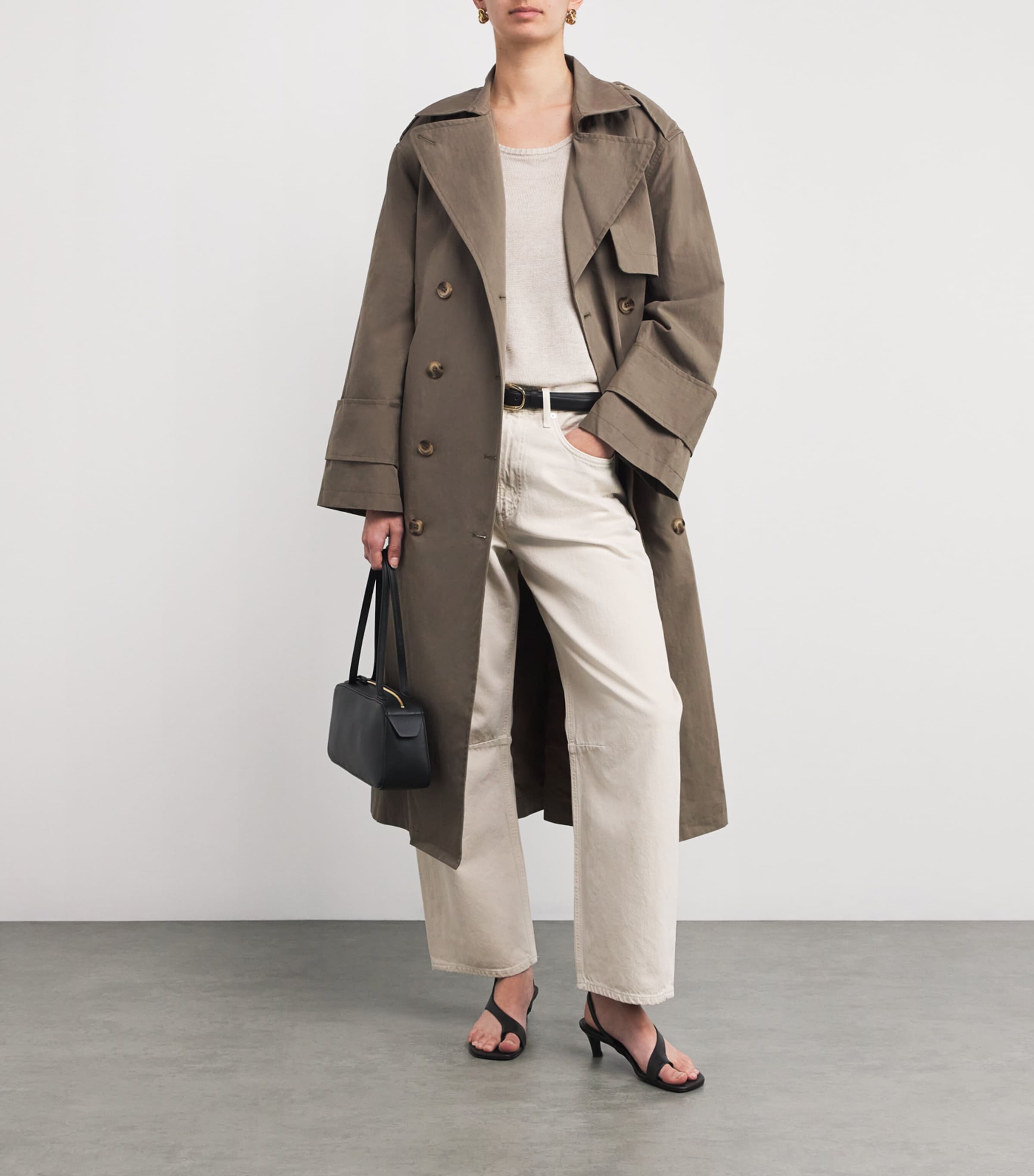 Stylein Brown Cotton-Blend Siena Trench Coat