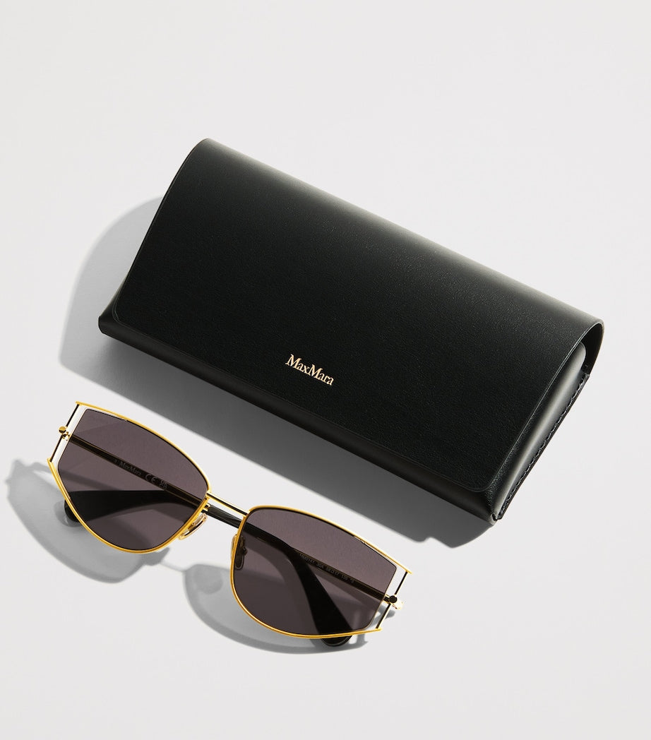 Max Mara Black Metal Cat-Eye Sunglasses