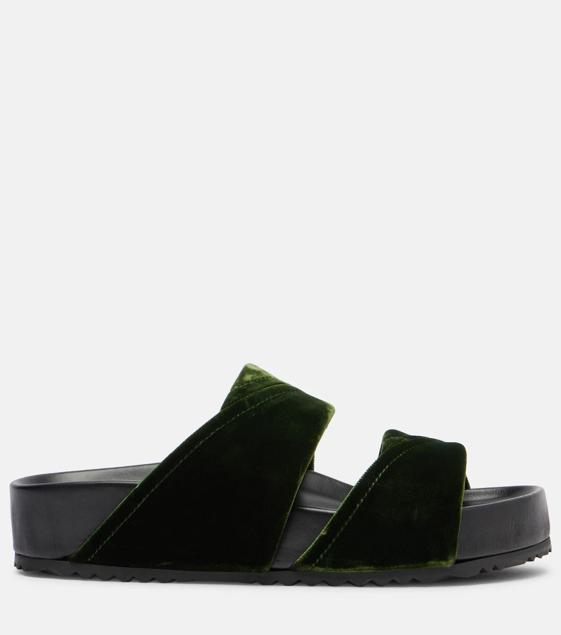 Dries Van Noten - Leather-trimmed velvet slides