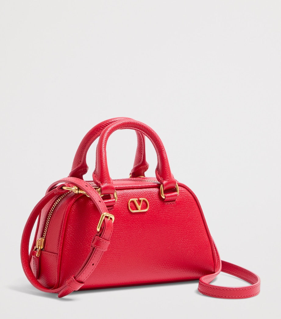 Mini Leather VLogo Signature Top-Handle Bag