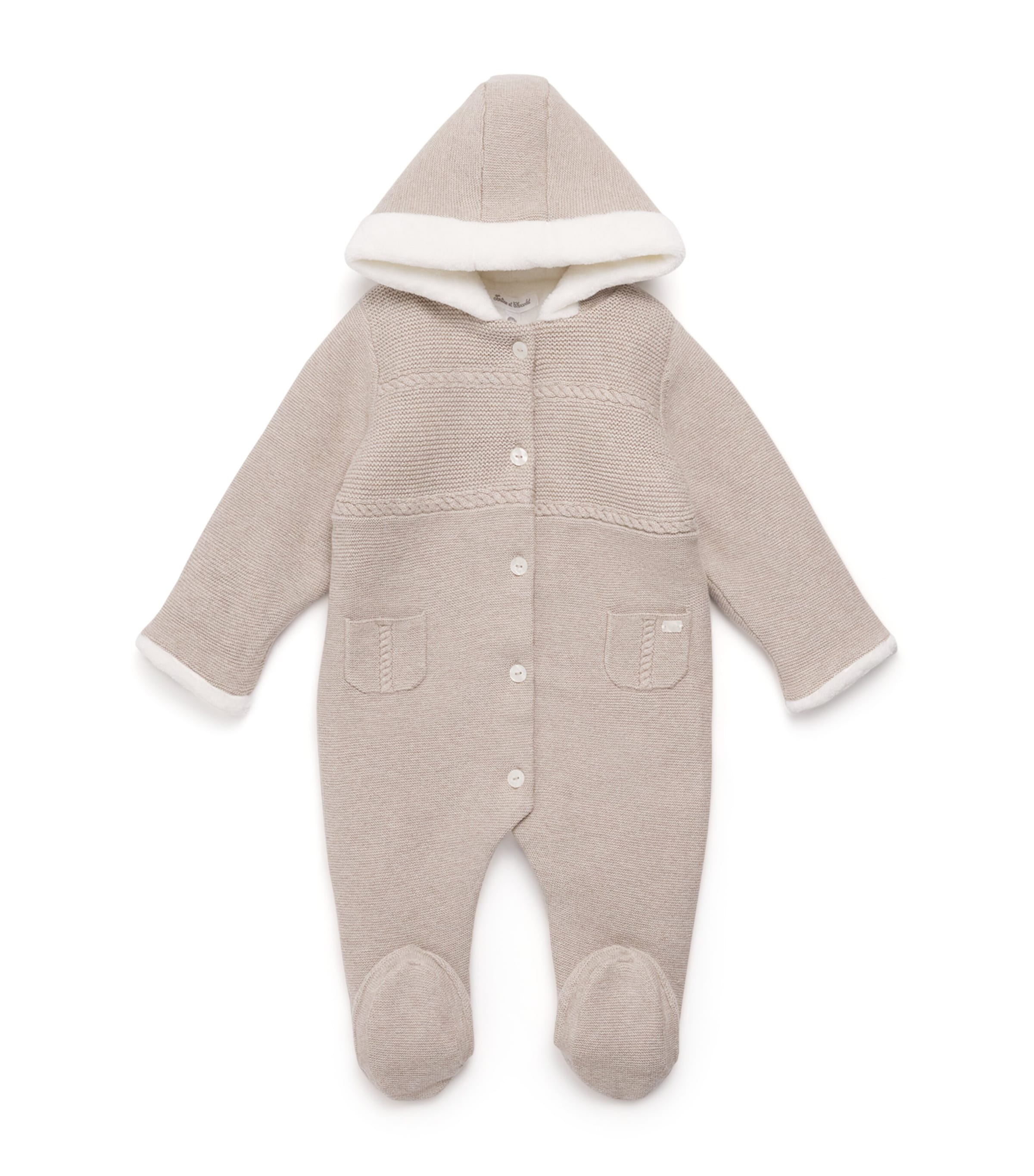 Tartine et Chocolat Cotton-Wool-Cashmere Hooded All-In-One (1-18 Months)