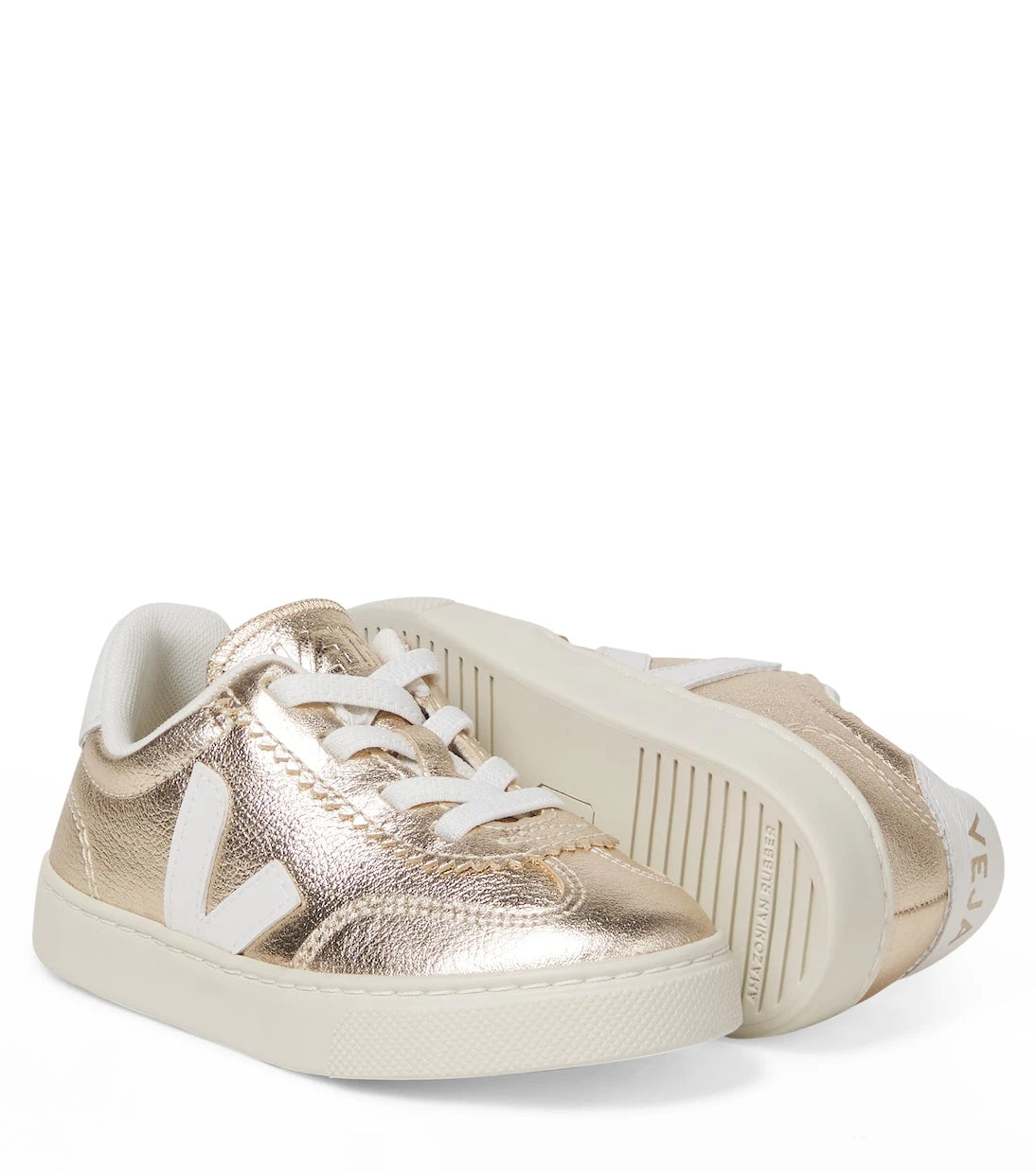 Veja Kids - Volley metallic leather sneakers