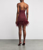 Oséree Burgundy Lumière Feather Mini Dress