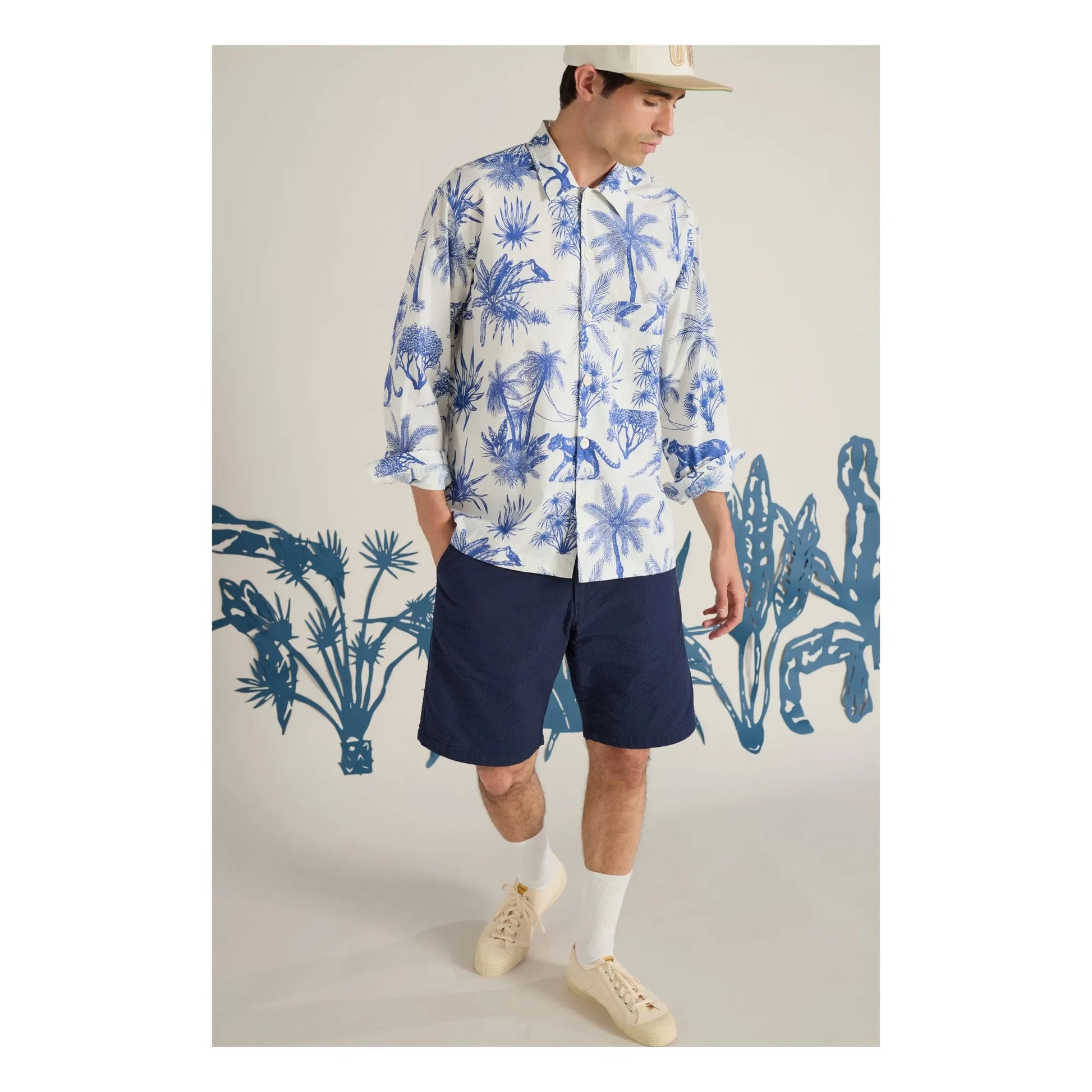 Universal Works - Camp Jungle Toile shirt  | White
