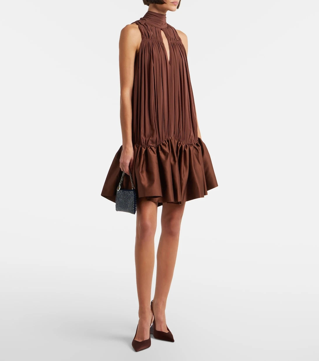Rotate - Tie-neck draped minidress
