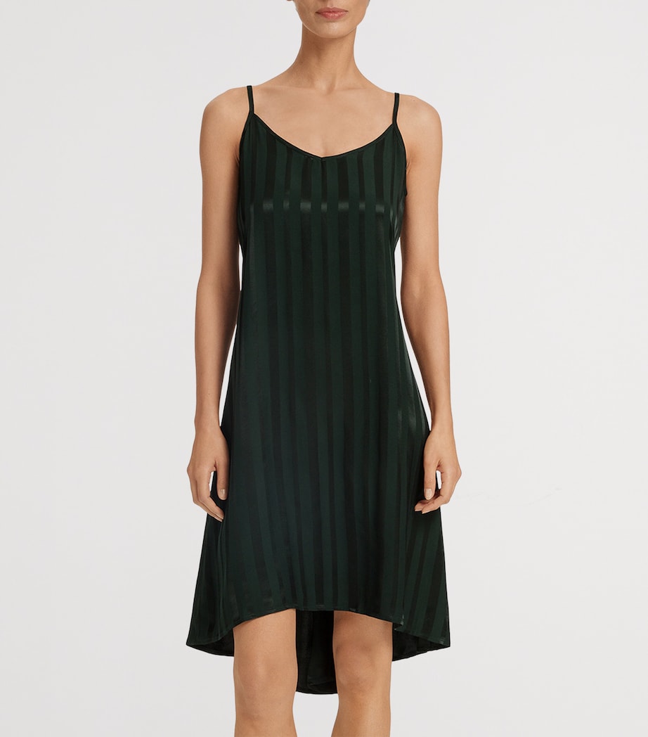 Green Stripe Indra Mini Slip Dress