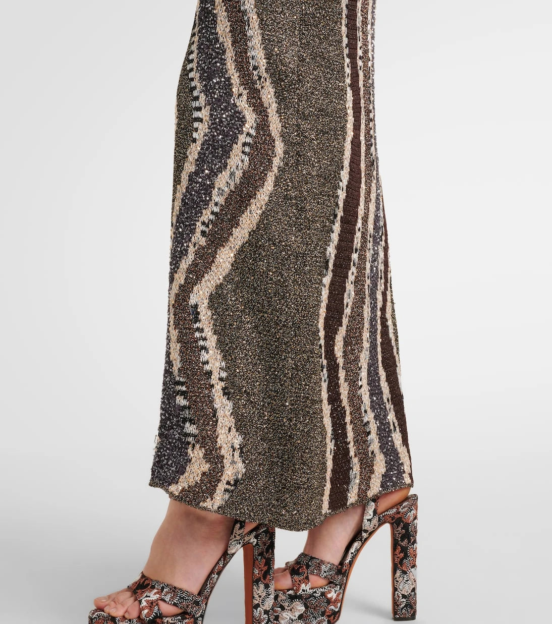 Missoni - فستان لاميه بترتر وبظهر مكشوف