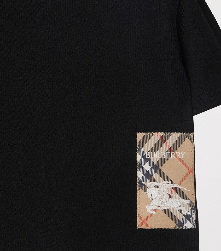 Burberry Kids Cotton Check-Patch T-Shirt (6-24 Months)