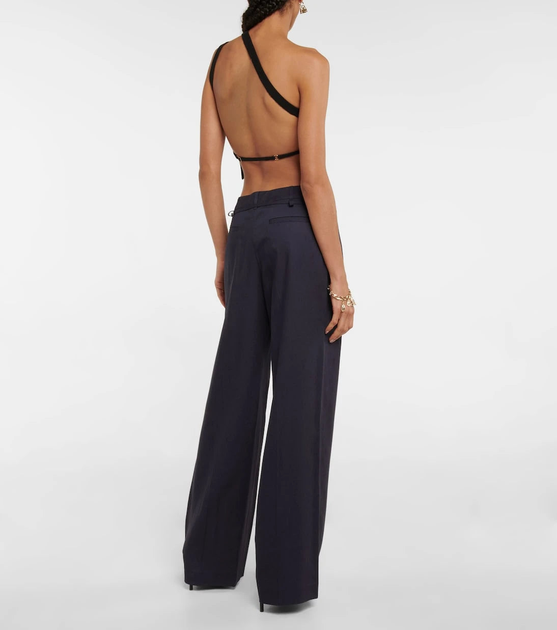 Jacquemus - La Maille Ascu cropped linen-blend top