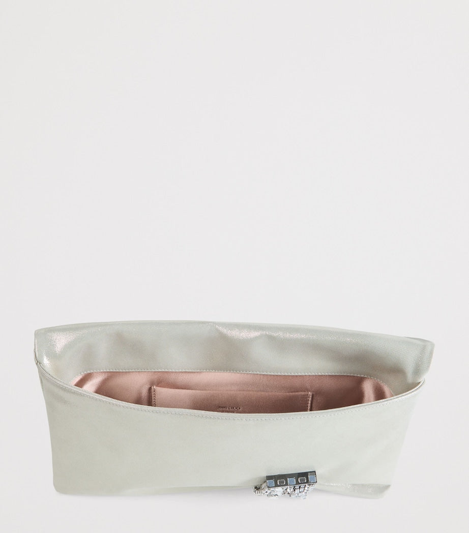 Jimmy Choo Gold Zandra Leather Embellished Clutch Bag