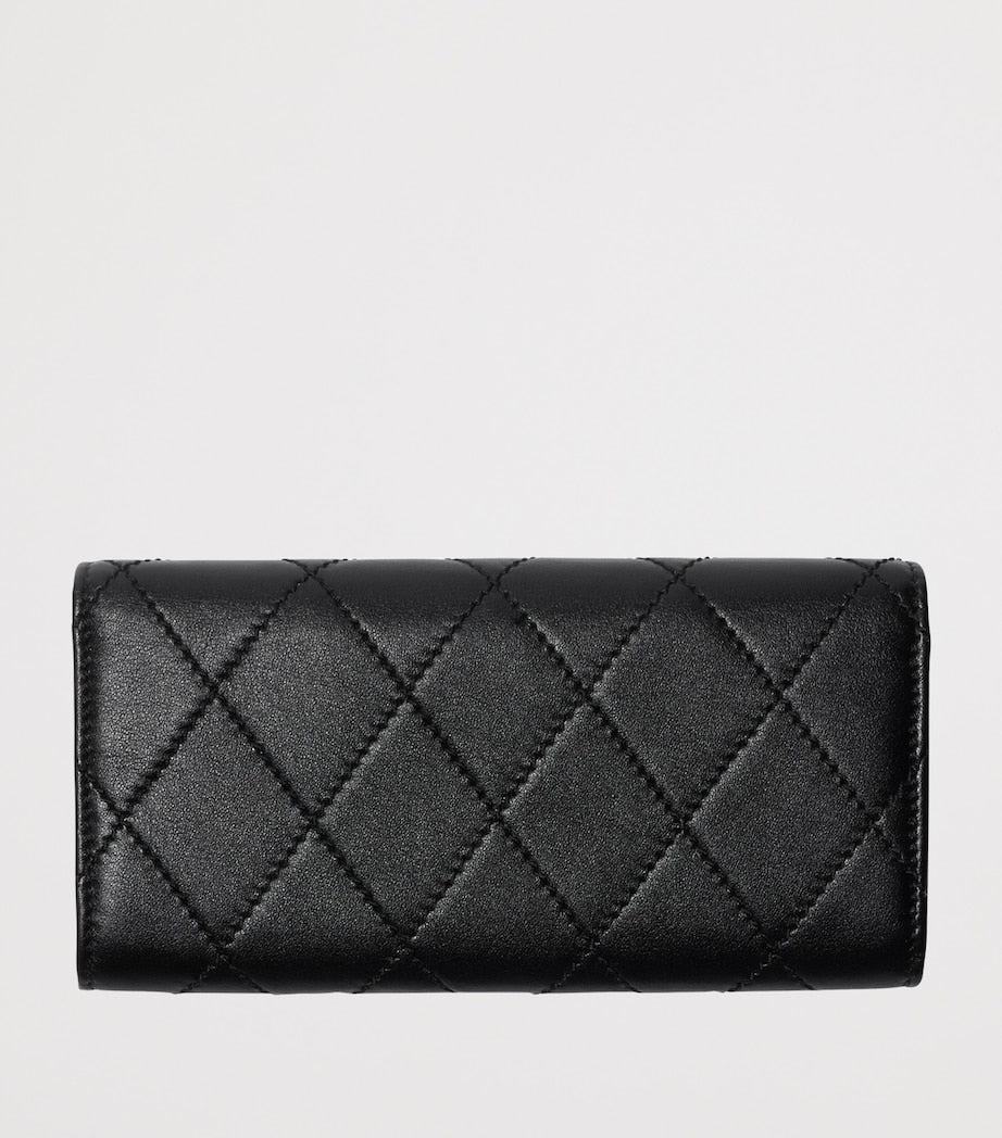 Black Leather Quilted Wallet
