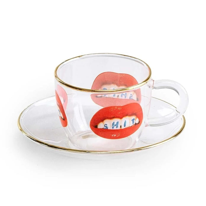 Чаша и чинийка Seletti Shit 50 ml