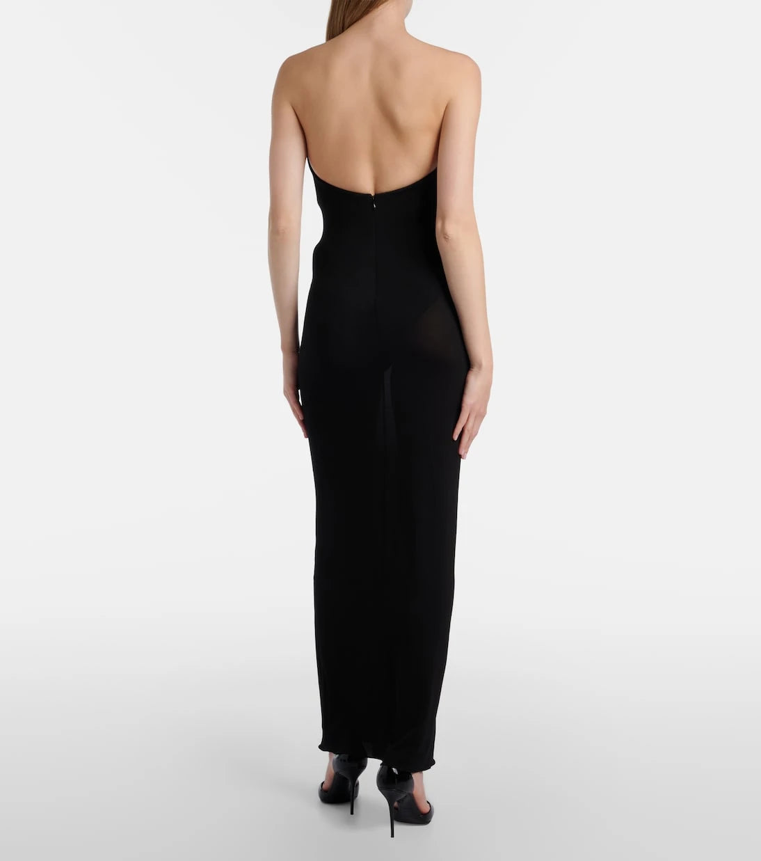 Alaïa - فستان كوكتيل من الجيرسيه الشفاف