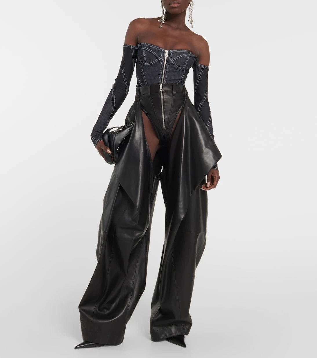 Mugler - Denim bodysuit