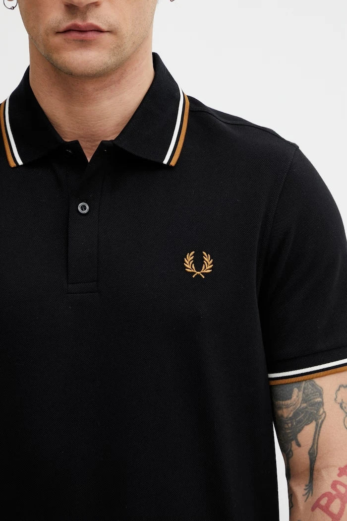 Fred Perry тениска с яка мъжка от памук