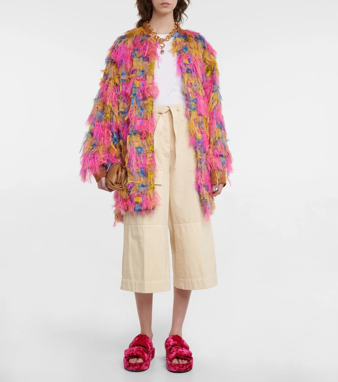 Dries Van Noten - Cotton wide-leg high-rise cropped pants