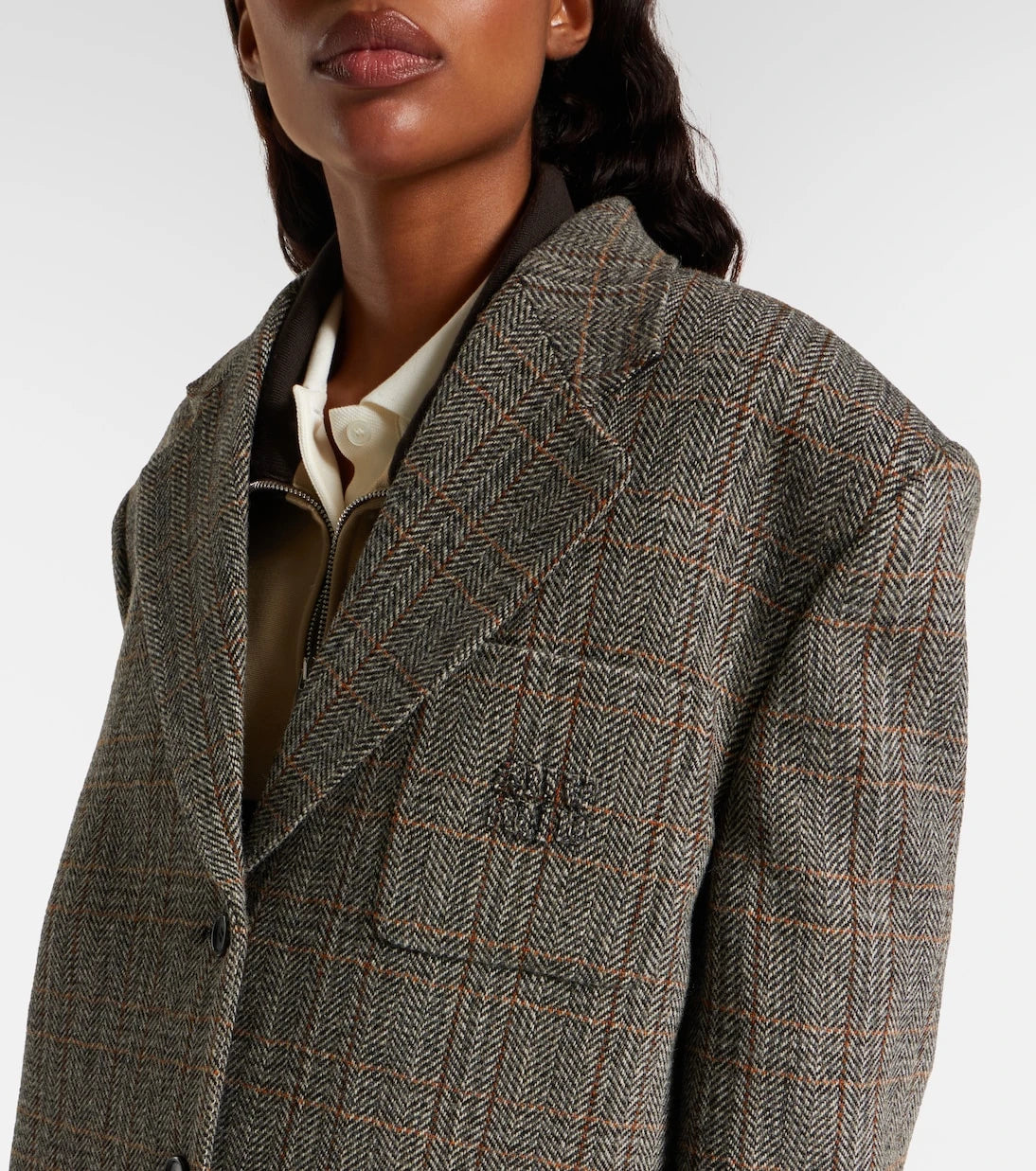 Miu Miu - Chevron virgin wool suit jacket