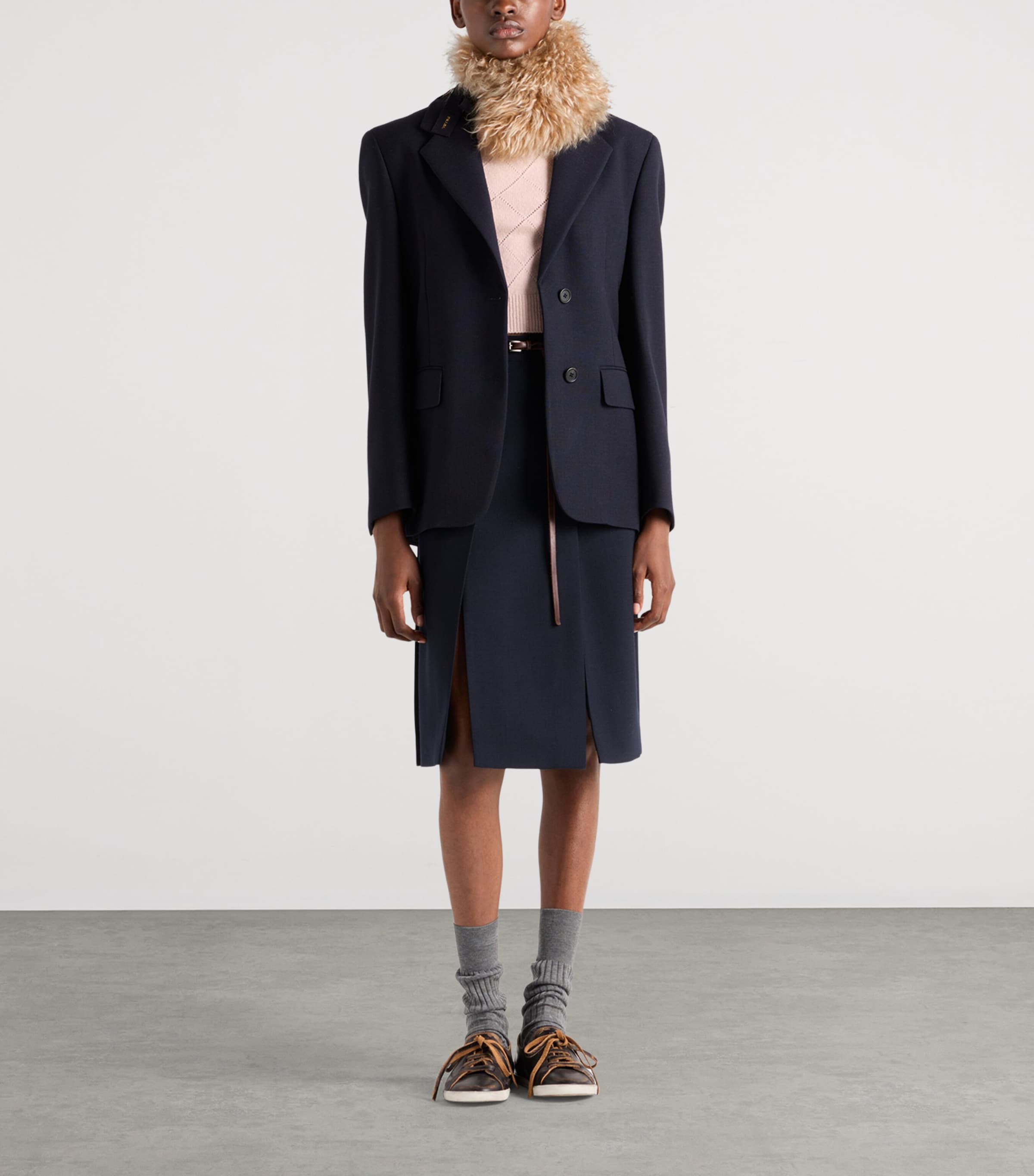 Prada Pink Cashmere Short-Sleeve Sweater