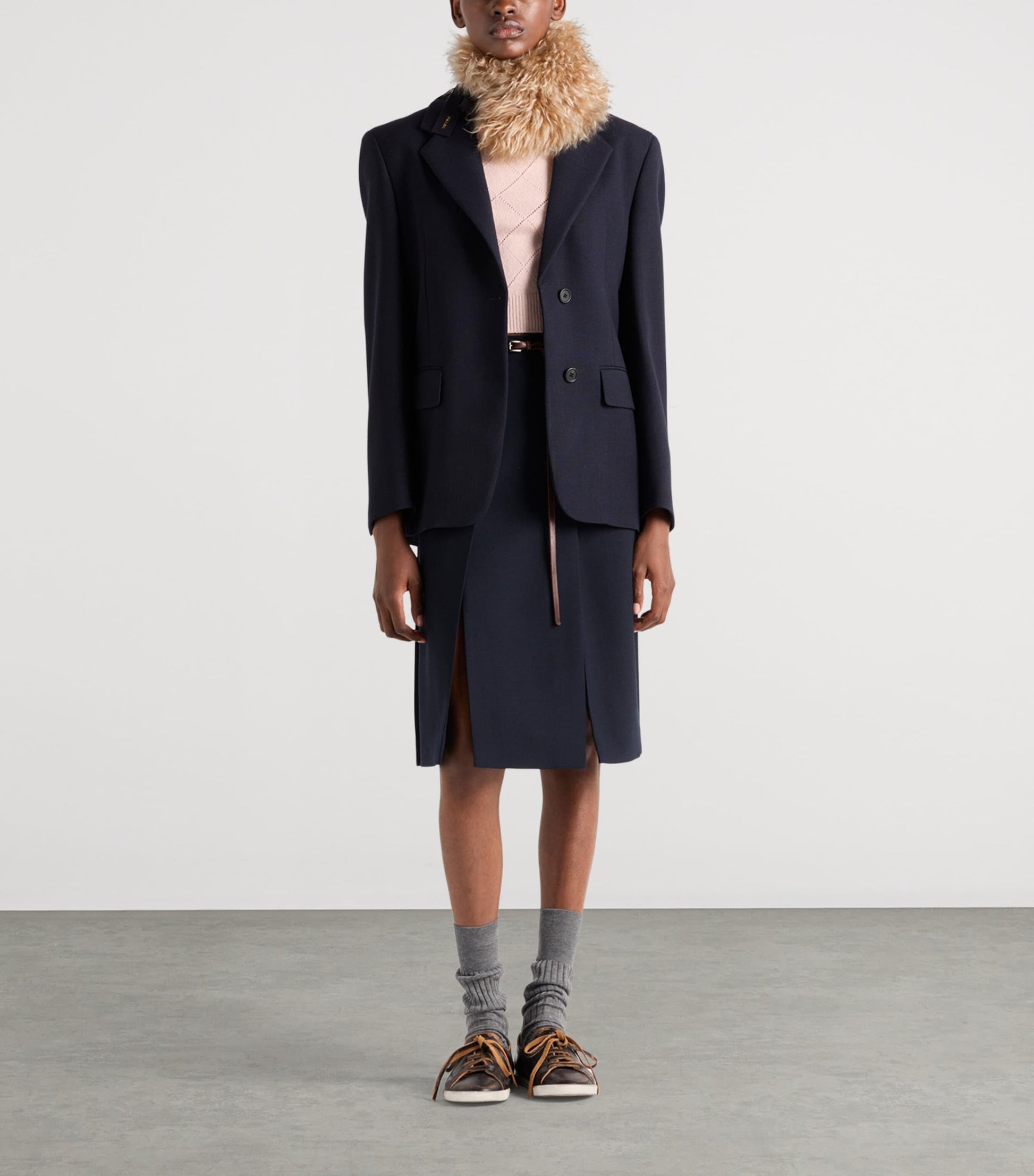 Prada Pink Cashmere Short-Sleeve Sweater