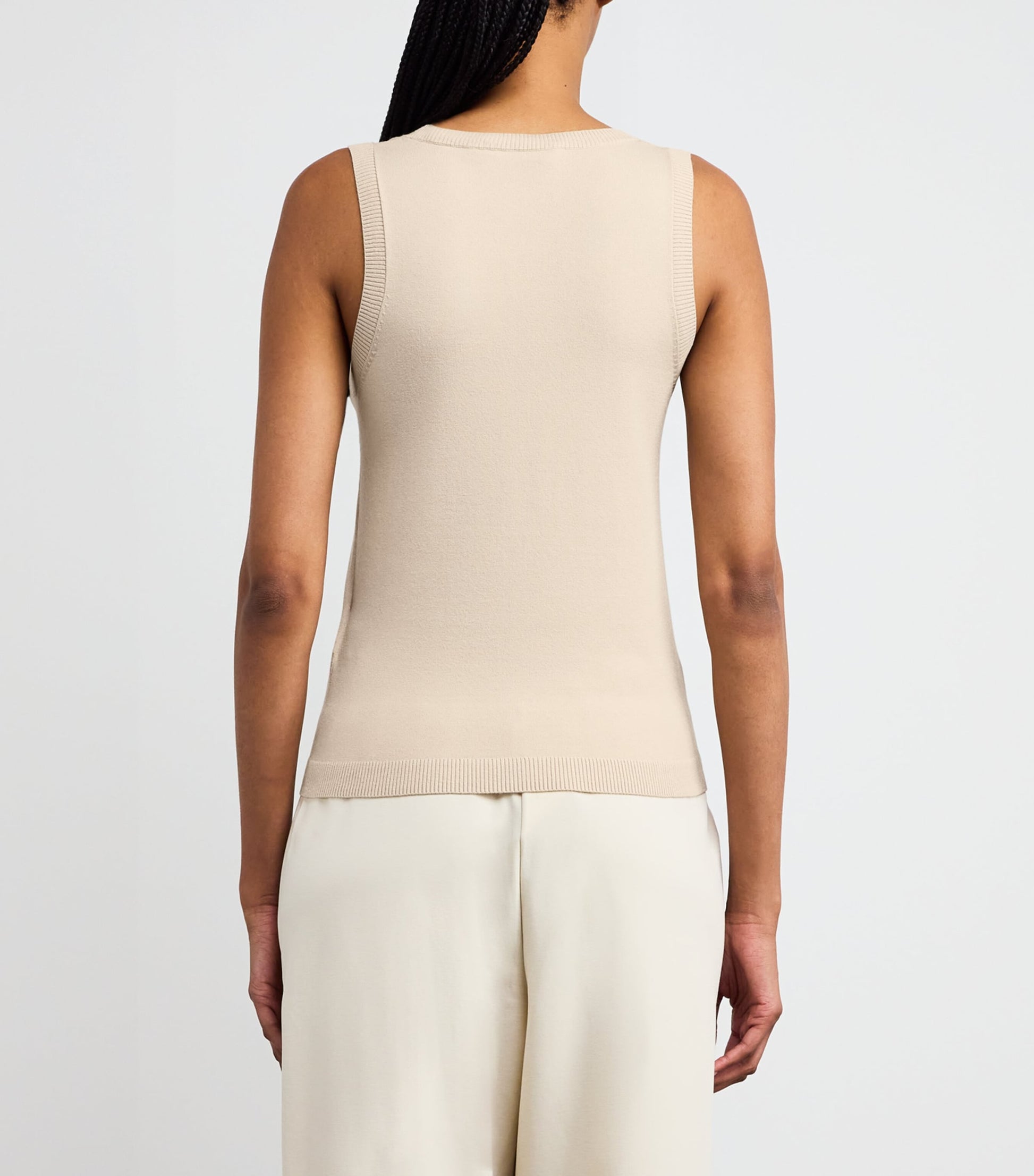 Beige Knitted Tank Top