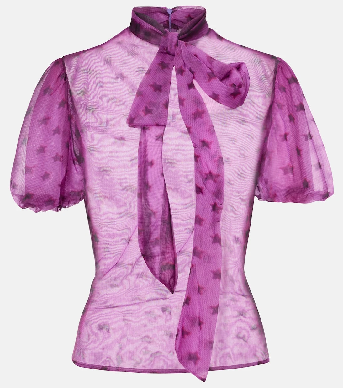 Acne Studios - Elulo bow-detail sheer blouse