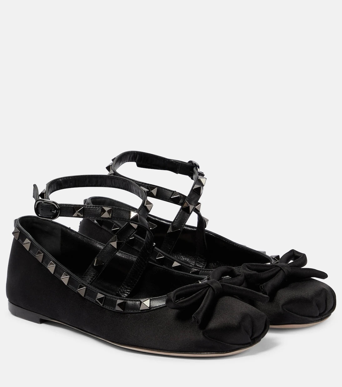 Valentino Garavani - Rockstud satin ballet flats