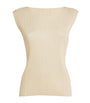 Pleats Please Issey Miyake Beige New Colorful Basics Tank Top