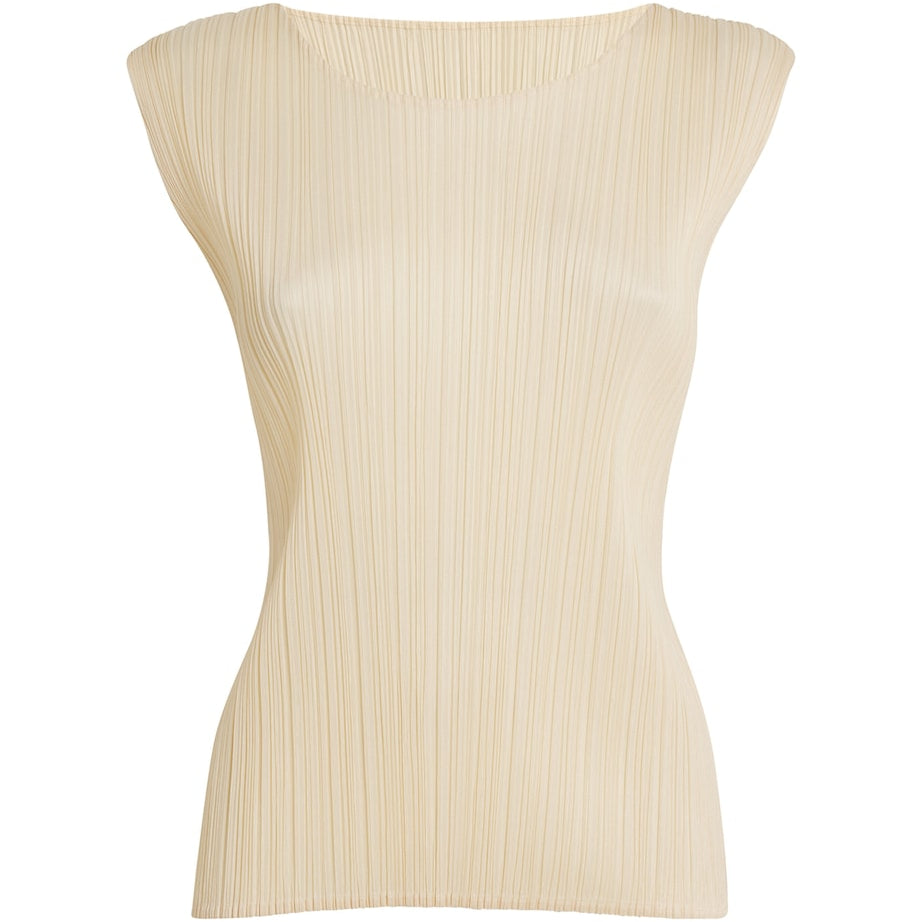 Pleats Please Issey Miyake Beige New Colorful Basics Tank Top