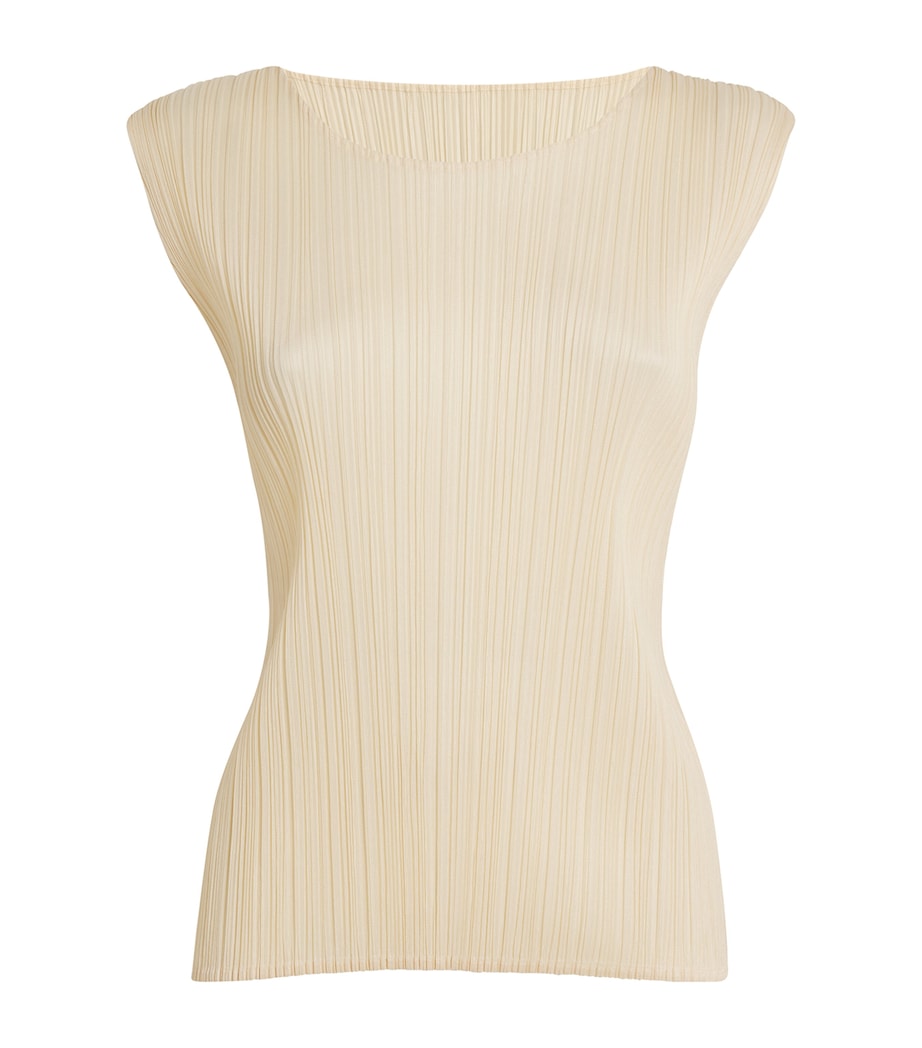Pleats Please Issey Miyake Beige New Colorful Basics Tank Top