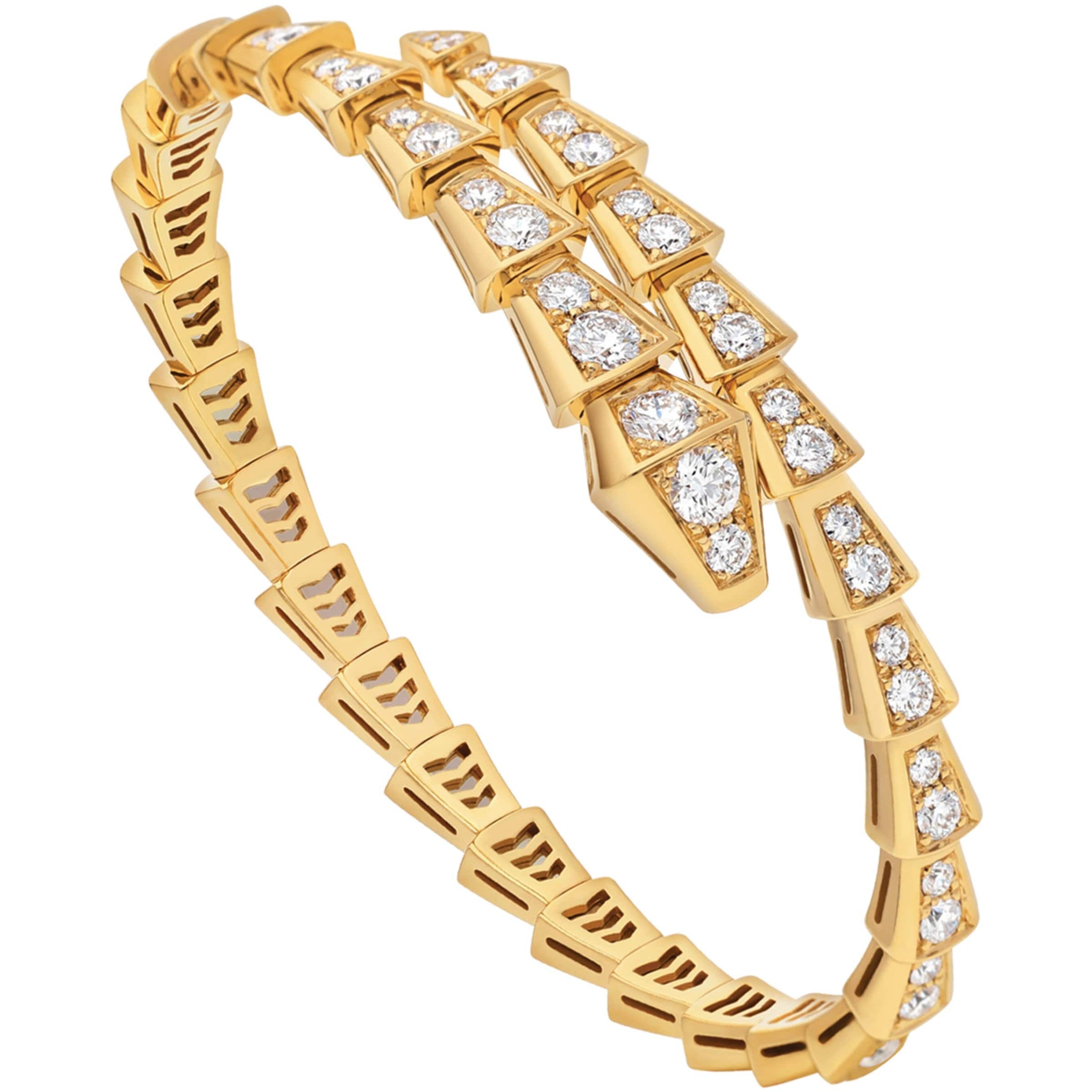 Yellow Gold and Diamond Serpenti Viper Bracelet
