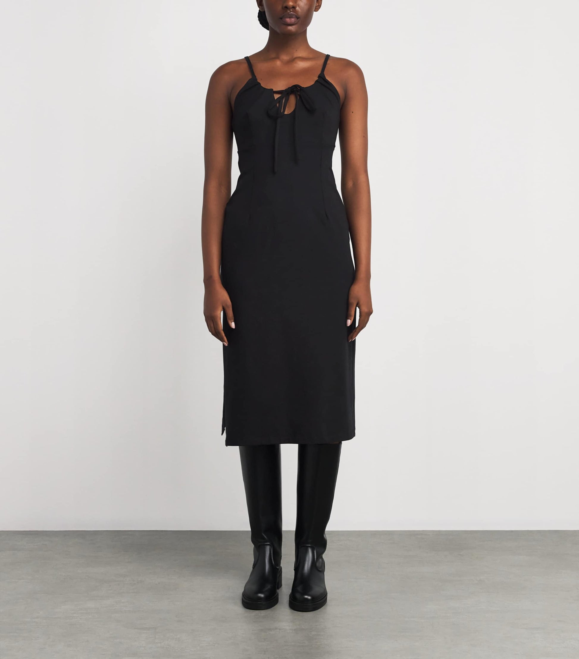 Nadine Mos Black Cotton Mazal Mini Slip Dress